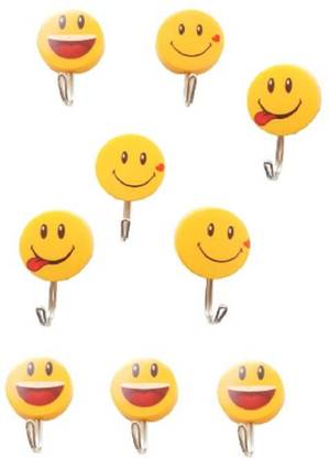 QinPin Adhesive Heavy duty Emoji Wall hooks for Hanging Accessories, Clothes Hook 1