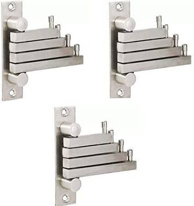 iSTAR Flexible 4 Pin Bathroom Cloth Hooks Hanger Wall Hook Robe Hooks Rail steel Towel Holder