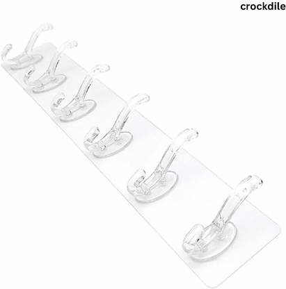 crockdile Waterproof Adhesive Hooks for Shower Hook Rail 6