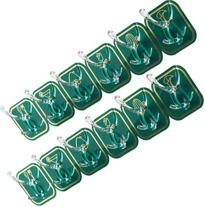 HOMEAKER Transparent Strong Self Adhesive 6 Hooks Hanger Magic Sticker Hook 2