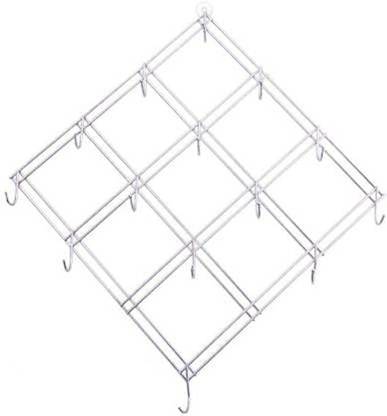 ASenterprises Kite Shape Wall Stainless Steel Spoon Hanger Mug Stand Holder with 14 Hooks Hook 14