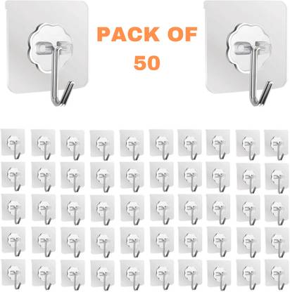 BK 10 IMPORT & EXPORT Wall Hooks Without Drilling, Self Adhesive Hooks for Wall Hook 50