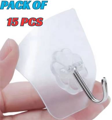 Chucklecart Heavy Duty Self Adhesive Hooks - Wall Mounted, Damage-Free, Easy Installation Hook 15