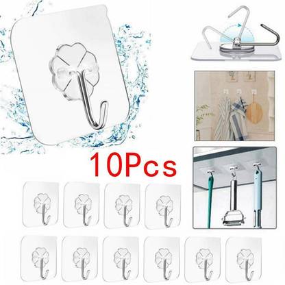 ESTREET Self Adhesive Stick on Wall hooks Without Drill Hook 10