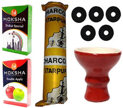 METIER Hookah Accessories Set 2 Flavour+1 Coal+1 Chillum Combo Hookah Charcoals