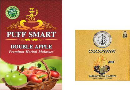 Puff Smart Premium Herbal Flavor Double Apple With Coconut Coal Hookah Charcoals