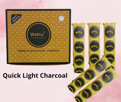 WEKTU Quick Lightning Charcoal/Hookah/Low Ash/10 Hookah Charcoals