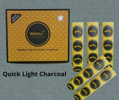 WEKTU Quick Lightning Charcoal/Hookah/Low Ash/15 Hookah Charcoals