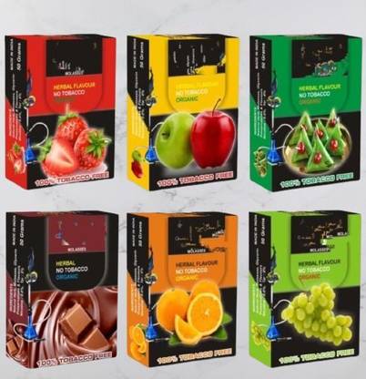 ALL.NATION.IMPEX Six flavour pack Double apple, Chocolate, Kesar paan, Dubai special, Commissioner, Strawberry Hookah Flavor
