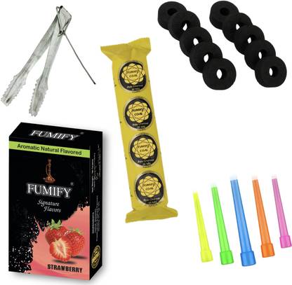 FUMIFY ACCESSORIES 5 MOUTPIECE TIPS & FUMIFY Strawberry Hookah Flavor