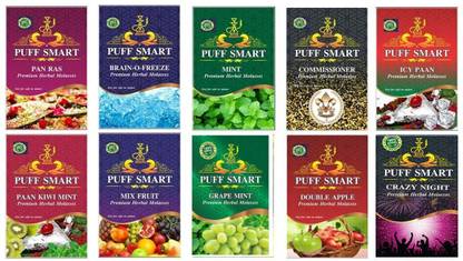 Puff Smart Premium Herbal Flavour PAN RAS, BRAIN-O-FREEZE, MINT, COMMISSIONER, ICY PAAN ,, PAAN KIWI MINT, MIX FRUIT, CRAZY NIGHT, DOUBLE APPLE, LEMON MINT Hookah Flavor