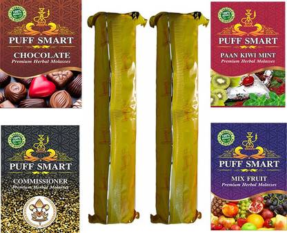 Puff Smart Polo Magic Coal, Flavors Mix Fruit, Chocolate, Comm, Pan Kiwi Mint Hookah Flavor
