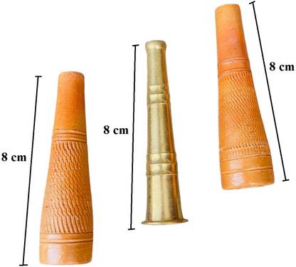 KESHU HANDICRAFT Resuable And Pocket Friendly 08 Cm Hukka Chillum Pipes Brass, Terracotta Outside Fitting Hookah Mouth Tip
