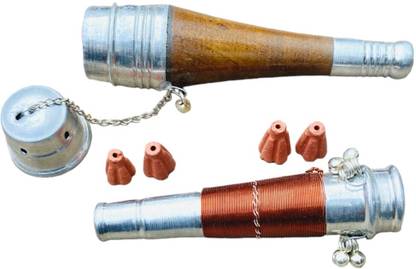 KESHU HANDICRAFT Topi And Ghugri Chillum With Gitti Wooden, Silver, Copper Outside Fitting Hookah Mouth Tip