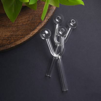 Hooker Fookers Glass Double Hole Oil Burner Pipe Borosilicate Glass Outside Fitting Hookah Mouth Tip