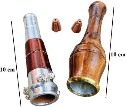 KESHU HANDICRAFT andmade Clay Hookah Chillum with stopper Wooden, Copper Outside Fitting Hookah Mouth Tip