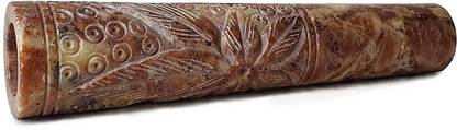 SEPARATE WAY Leaf Engraved Marble Smoking Chillum Pipe inner Stone 4 inch Stoneware Outside Fitting Hookah Mouth Tip