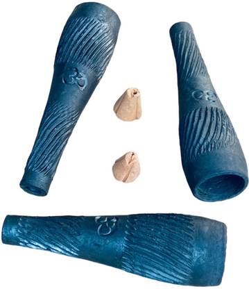 KESHU HANDICRAFT Baba Black Chillam | Clay Chillum | Deshi Chillum With 4 Gitti Terracotta Outside Fitting Hookah Mouth Tip