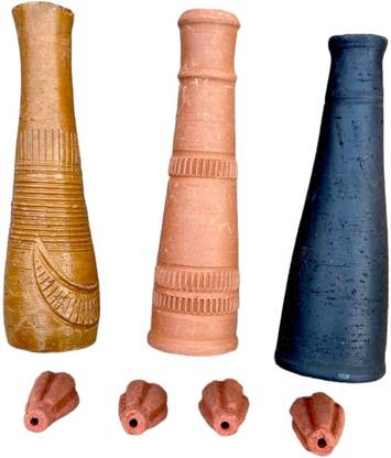 KESHU HANDICRAFT Choti Chillums Combo Terracotta Outside Fitting Hookah Mouth Tip