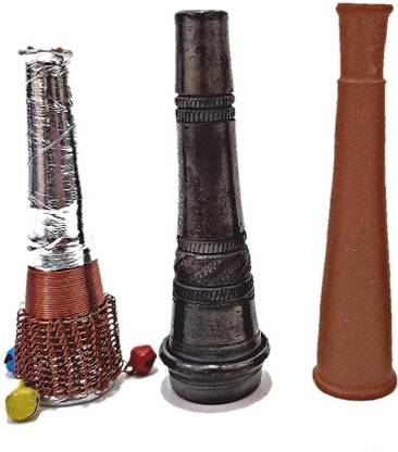 craft park Handmade hookah Copper Wiring & Simple Black/Brown Clay chillum With Gitti/ Terracotta Outside Fitting Hookah Mouth Tip