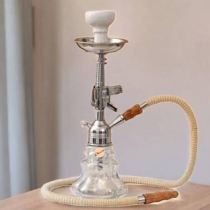 Duman Gun _w 15 inch Cast Iron, Crystal Hookah