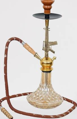 NAWAB Wooden Pipe Handle & Russian Base 19 inch Glass Hookah