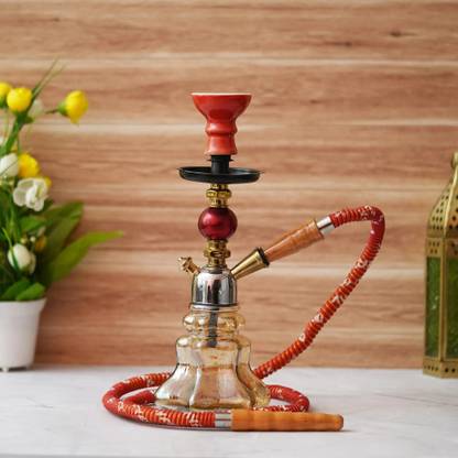 JaipurCrafts Premium Designer Crystal Lindo 13 inch Glass, Iron Hookah