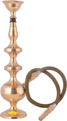 Shivshakti Arts Brass Hookah Mughal Design for Home,Restaurant,Decoration and Gifting(Gold,17IN) 17 inch Brass Hookah