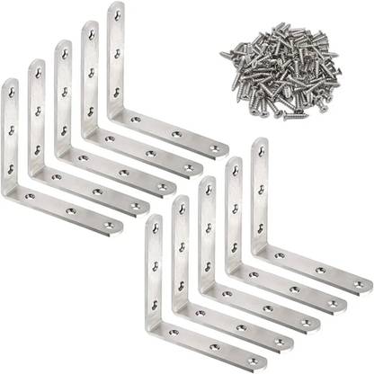 EBCO 25-Pack 2cm x 2cm Right Angle Brackets, Standard Wall Mounting, Stainless Steel Hose Brackets