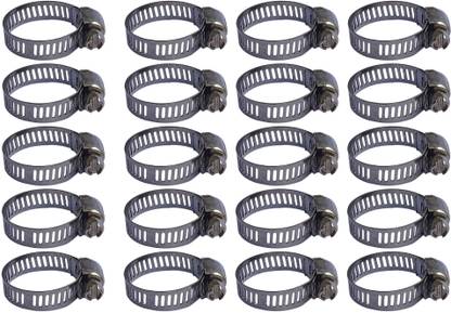 ESEKSAFAR 20pcs Easy Adjustable Pipe Clamp 1inch Size adjust (10-25)mm Hose Clamps