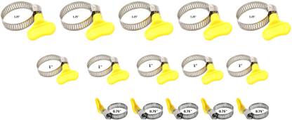ESEKSAFAR 15pcs Easy Adjustable Butterfly Pipe Hose Clamp 1.25”/33mm ,1”/25mm & 0.75”/20mm Hose Clamps