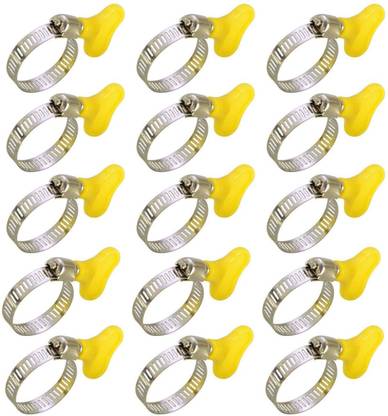 ESEKSAFAR 15pc Easy Adjustable Butterfly Pipe Clamp 1inch Size adjust (10-25)mm Hose Clamps