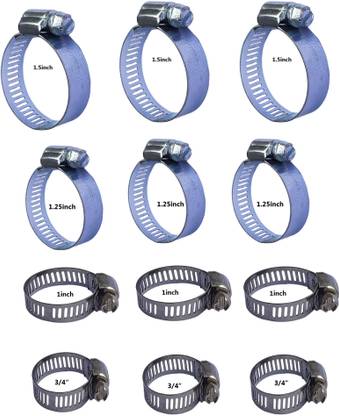 ESEKSAFAR 12pcs 4type Easy Adjustable Hose Clamp size (0.75,1 ,1.25 & 1.5)inch Hose Clamps