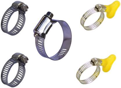 ESEKSAFAR 1pc 1.5inch (21-38)mm & 1”(15-25)mm 2pc Silver 2pc Plastic adjustable Clip/Clamp Hose Clamps