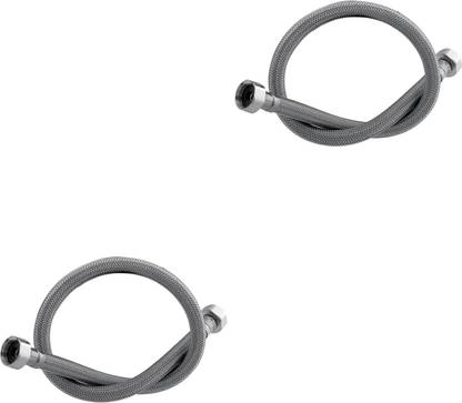 Parryware Stainless Steel Braided Hose Pipe Pipe 1.5Ft / Chrome Finish | (Pack of 2) Hose Connector