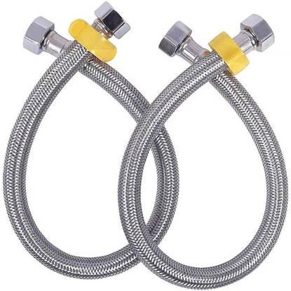 ALPHA SS-304 Grade, 24-INCH Connection Pipe, (2-Piece Set),for Geyser,Wash basin Hose Connector