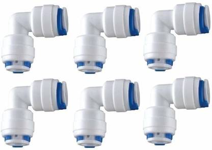 Aameria Ro Pipe Connectors Push 1/4 Elbow Connector for Ro Water Purifier 1/4" to Pipe Fittings/Pipe Connector/use This Elbow Connector on Ro 1/4 to 1/4 (Set of 6 Pieces) Hose Connector