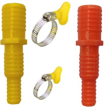 ESEKSAFAR 2pcs Two way Connector/Jointer Size 15mmx20mmx25mm(1") & 2pc Clamps Hose Connector
