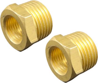 Parijata Brass fitting 1/4 inch x 1/2 inch thread connector pack of 2 Hose Connector