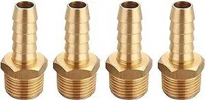 Filfora 4pcs Brass Hose Barb Fitting -3/8" Barb to 3/8" Male NPT Adapter Hose Connector