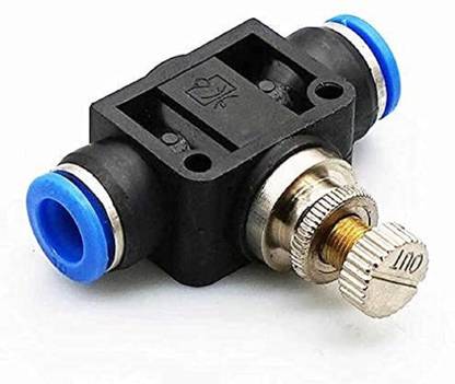 CRAFTSFY Pipe Valve Push Speed Controller Pneumatic Air Flow Valve connect 8mm Tee Joint Hose Connector
