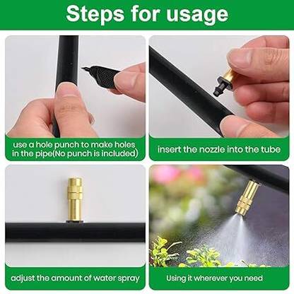 BOLT 10 Pcs New Adjustable Copper Spray Nozzle Suitable for 4/7 Hose Sprinklers Hose Connector