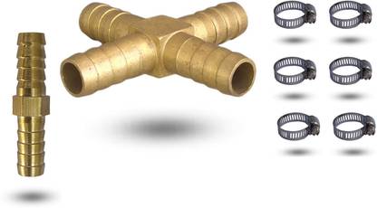 ESEKSAFAR 2 Type Brass connector & 6pc Clamp for 8mm Internal Diameter gas Pipe & etc Hose Connector
