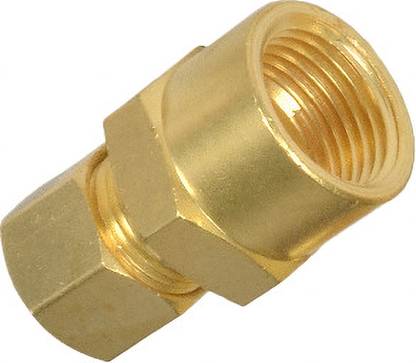 STERLECT Brass Compression Female Connector 1/2 x 3/8 NPT (Pack of 1) Hose Connector