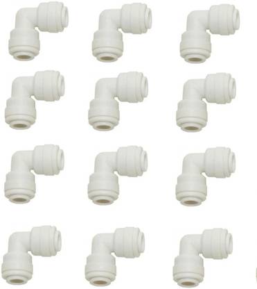 Aameria Ro Pipe Connectors Push 1/4 Elbow Connector for Ro Water Purifier 1/4 to Pipe Fittings/Pipe Connector/use This Elbow Connector on Ro 1/4 to 1/4 (Set of 16 Pieces) Hose Connector