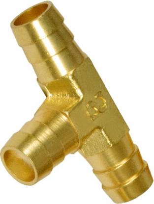 STERLECT Brass Tee 5/8 Hose Barb Tee, Brass Hose Fitting Connector, (Pack of 1) Hose Connector