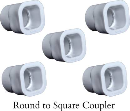 GKI POULTRY 25mm Round to square Coupler ( Pack of 5 ) Hose Connector