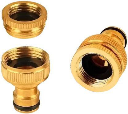 Cinagro Brass Garden Hose Tap Connector 1/2", 3/4" 2-in-1 Female Threaded Tap Connector Hose Connector