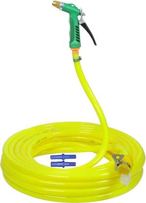 AHYRA 10 Mtr Garden Car Wash Braided 3 Layered Hose Pipe WITH GUN (10 m) 10MTR with Brass Nozzle Sprayer For Garden,Car Wash,Floor Clean,Easy to Connect Hose Pipe