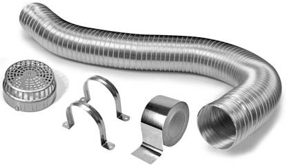 Ardnib Chimney Pipe 6inch with air cap and aluminium tape (10ft) (Chimney Installation Kit) Hose Pipe